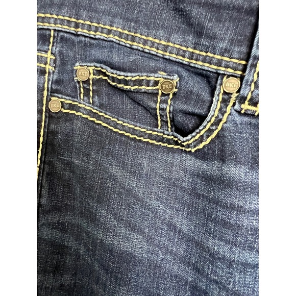 BKE Stella Bootcut Jeans Womens 30L Dark Wash Thick Stitch Low Rise Denim - Picture 11 of 16
